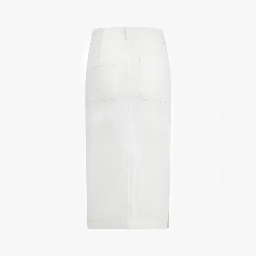 FAVORITE DAUGHTER Denim Midi Skirt The Mischa Leche White Size 24 $218 MSRP NWT - Picture 6 of 15